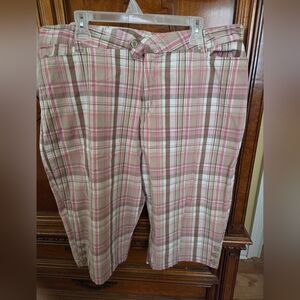 Zoey & Beth Pink and Brown Plaid Capris Size 3X